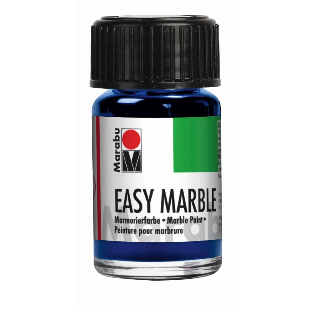 Marabu Easy Marble - Marbling Paint - Bottle of 15 ML - Dark Ultramarine (055)