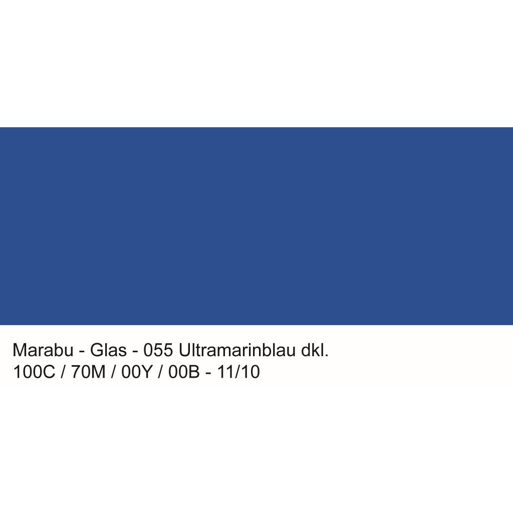 Marabu Glas - Water-based Glass Paint - Bottle of 15 ML - Dark Ultramarine (055)