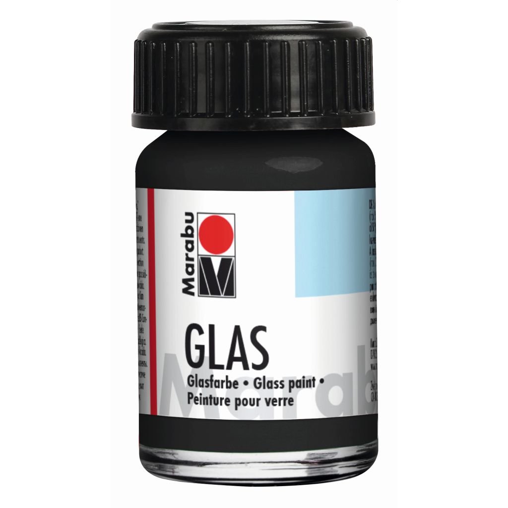 Marabu Glas - Water-based Glass Paint - Bottle of 15 ML - Black (073)