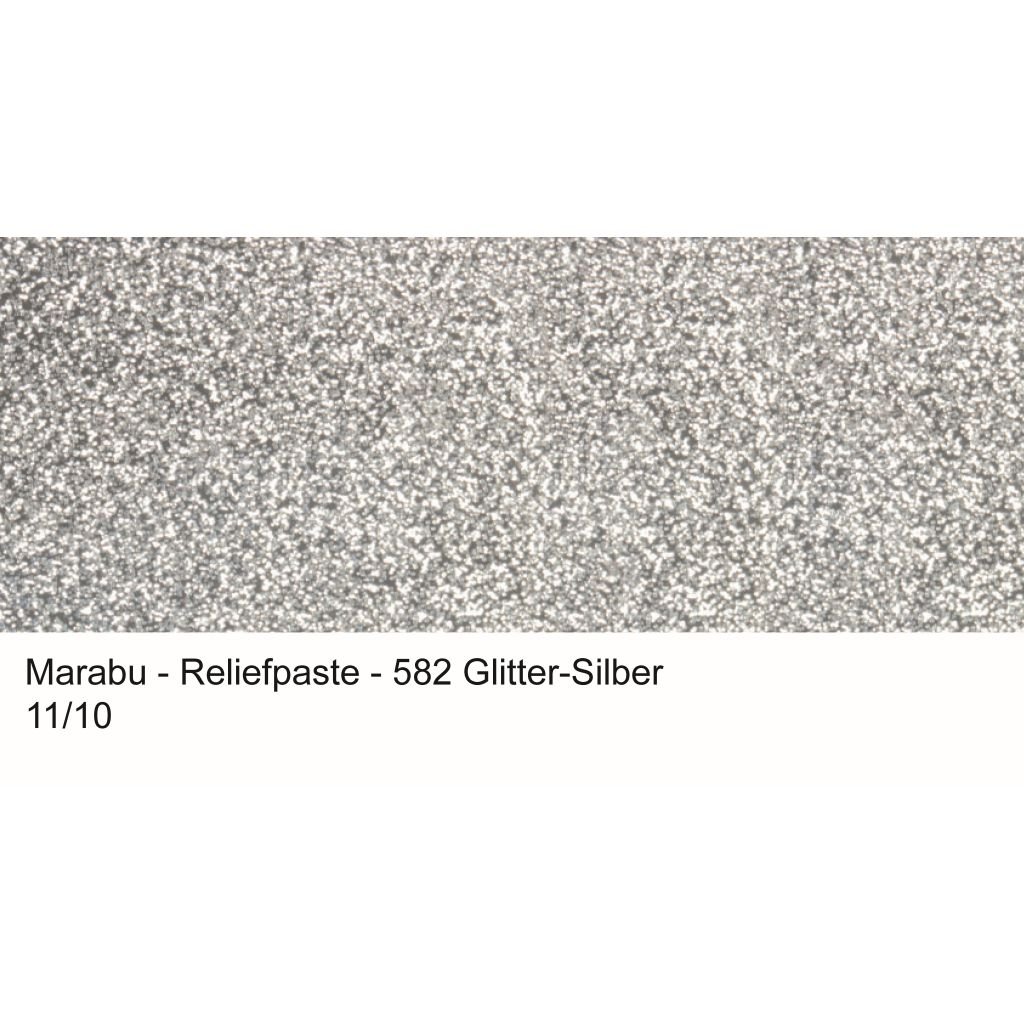 Marabu Relief Paste - Outliner for Glass & Porcelain - 20 ML Tube - Gliter Silver (582)
