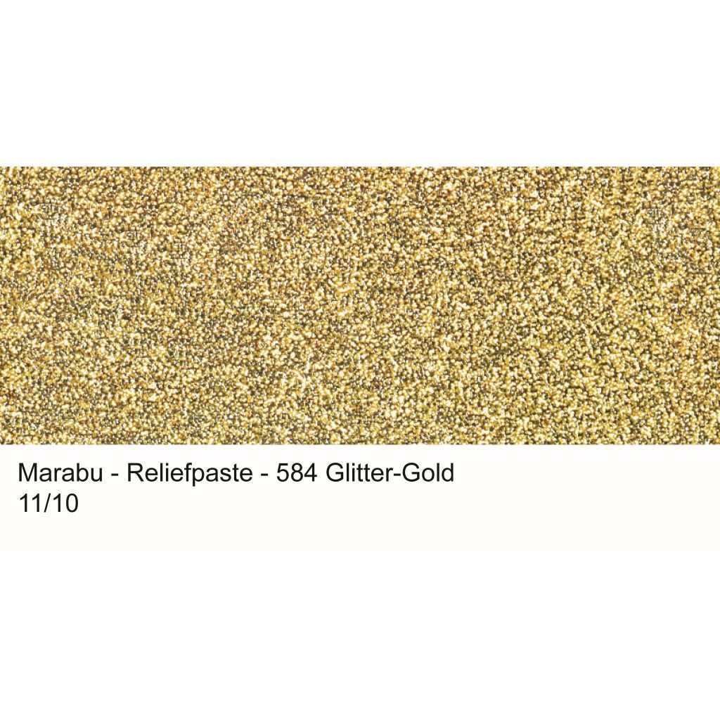 Marabu Relief Paste - Outliner for Glass & Porcelain - 20 ML Tube - Gliter Gold (584)