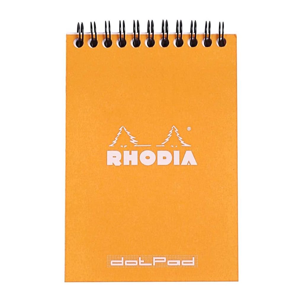 Rhodia - Classic Orange - Wirebound - Dot Grid Notepad - A6 (148 mm x 105 mm or 4.1