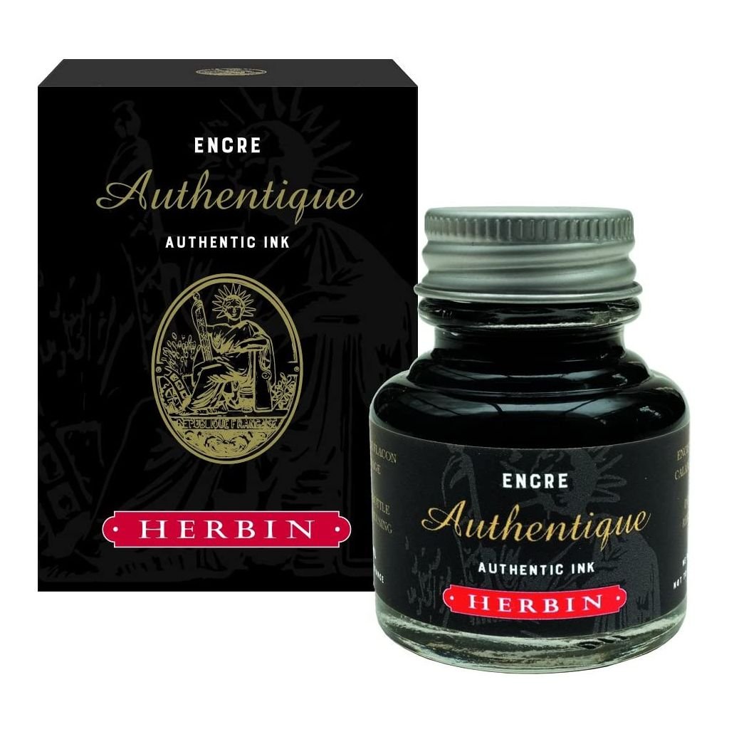 J. Herbin Authentique Ink - 30 ML Bottle - Black