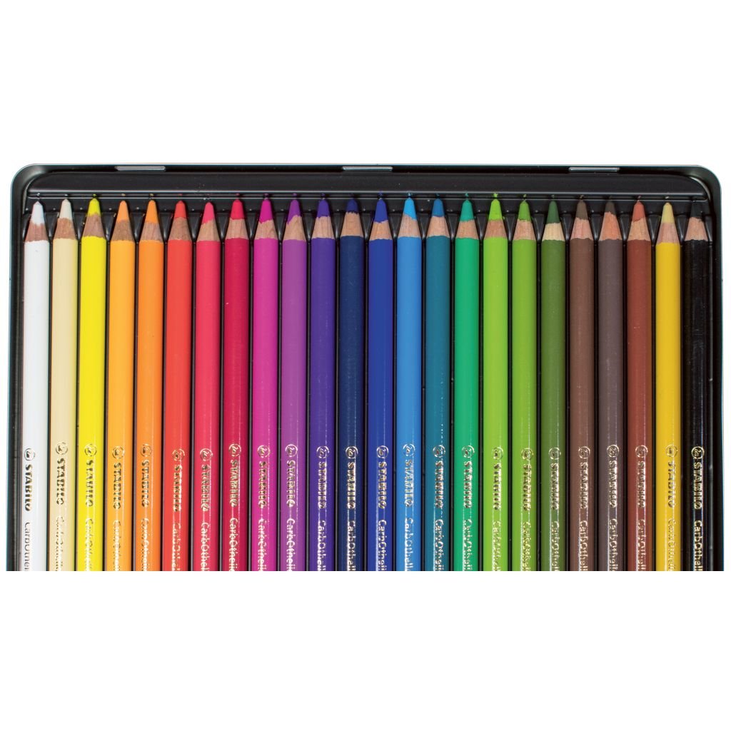Stabilo CarbOthello - Chalk Pastel Pencil - Metal Box of 24 Assorted Colours