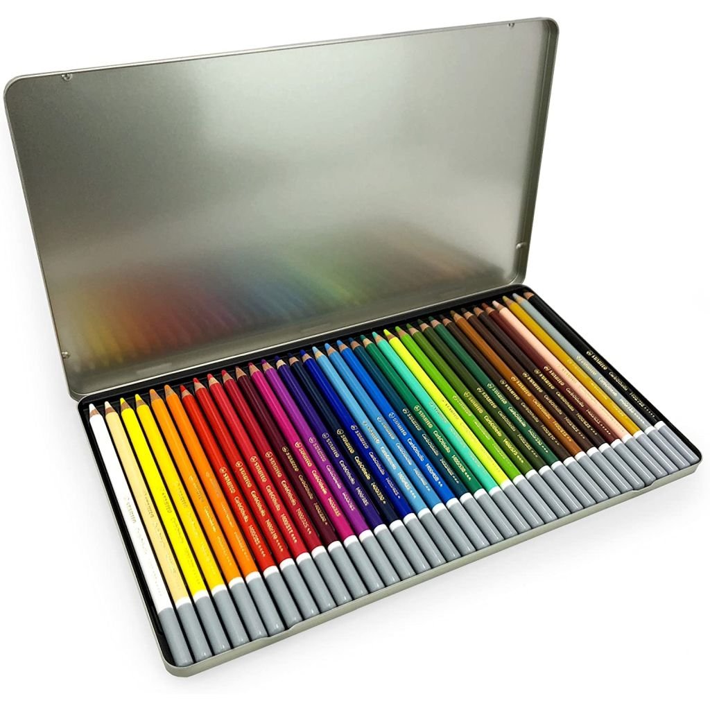 Stabilo CarbOthello - Chalk Pastel Pencil - Metal Box of 36 Assorted Colours