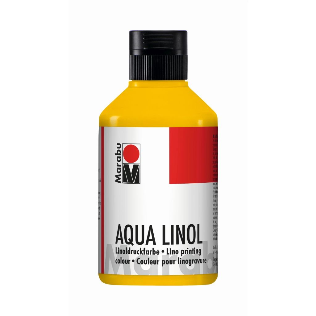 Marabu Aqua Lino Printing Colour - Bottle of 250 ML - Medium Yellow (021)