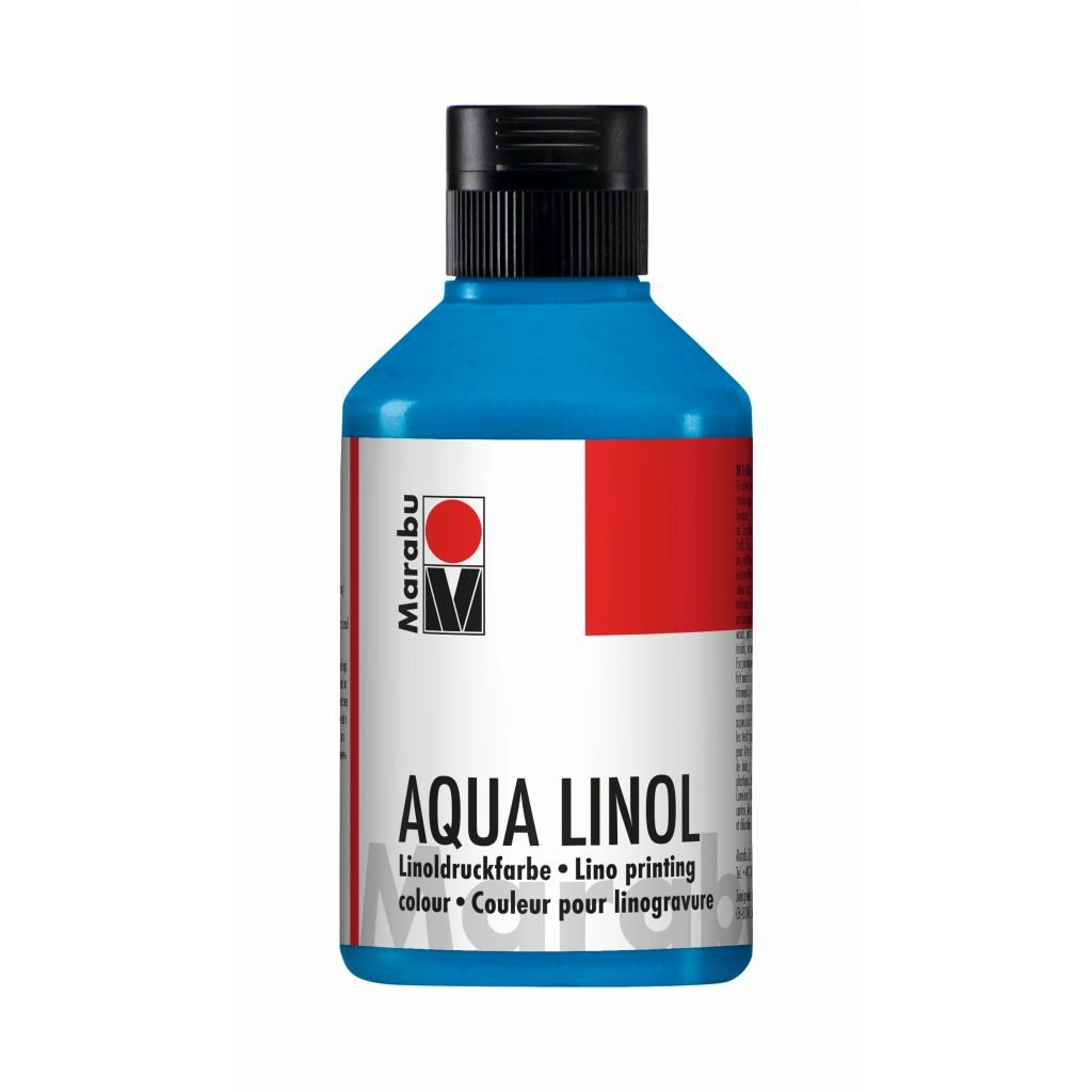 Marabu Aqua Lino Printing Colour - Bottle of 250 ML - Medium Blue (052)