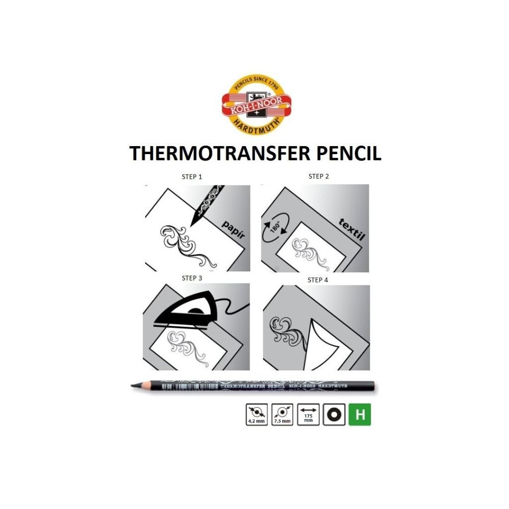 Koh-I-Noor Thermotransfer Pencil - Black - Pack of 3