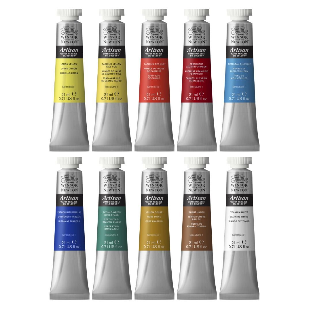 Winsor & Newton Artisan Water Mixable Oil Colour Set - 10 x 21ml tubes
