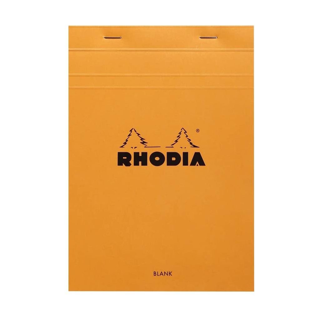 Rhodia - Basics Orange No. 16 - Stapled - Blank Notepad - A5 (148 mm x 210 mm or 5.8