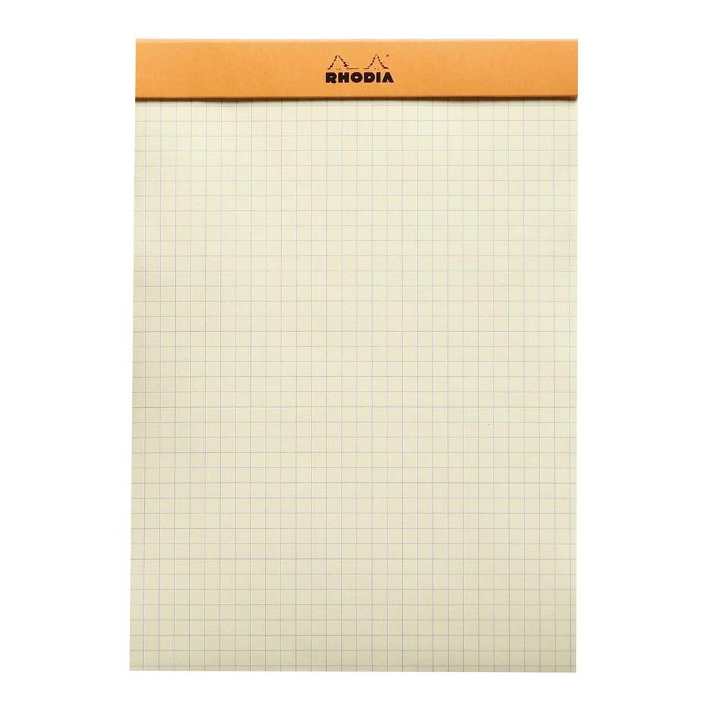 Rhodia - Basics Orange No. 16 - Stapled - 5 x 5 Graph Squared Ruling Notepad - A5 (148 mm x 210 mm or 5.8