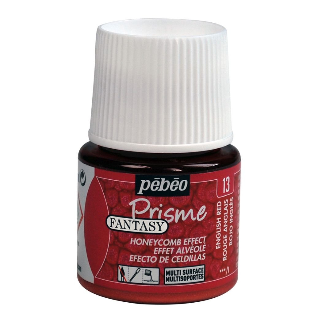 Pebeo Fantasy Prisme Paint - 45 ML Bottle - English Red (13)