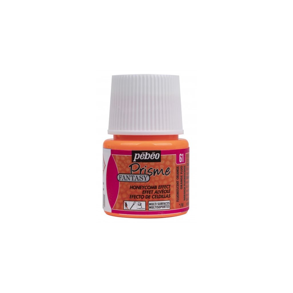Pebeo Fantasy Prisme Paint - 45 ML Bottle - Fluorescent Orange (61)