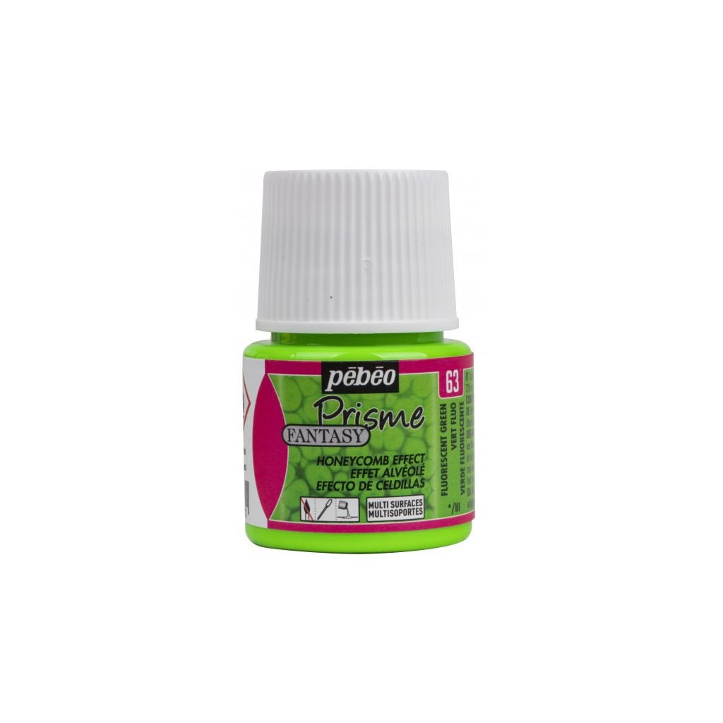 Pebeo Fantasy Prisme Paint - 45 ML Bottle - Fluorescent Green (63)