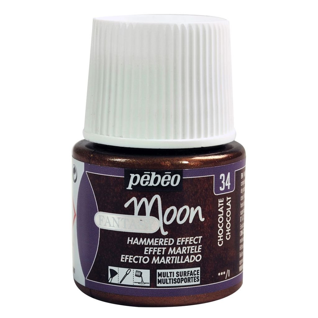 Pebeo Fantasy Moon Mixed Media Paint - 45 ml Bottle - Chocolate (34)