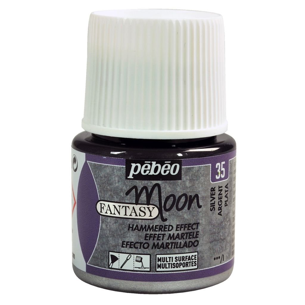 Pebeo Fantasy Moon Mixed Media Paint - 45 ml Bottle - Silver (35)