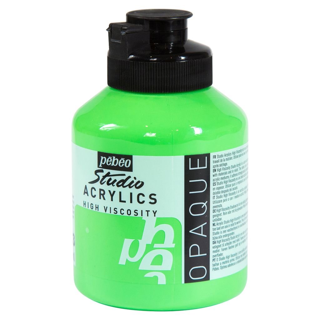 Pebeo High Viscosity Studio Acrylics - Cadmium Green Hue (43) - Jar of 500 ML
