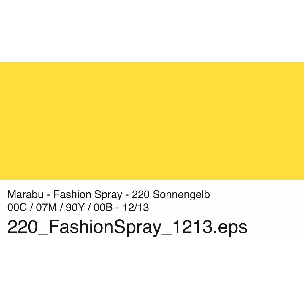 Marabu Fashion Spray - 100 ML Spray Bottle - Sunshine Yellow (220)