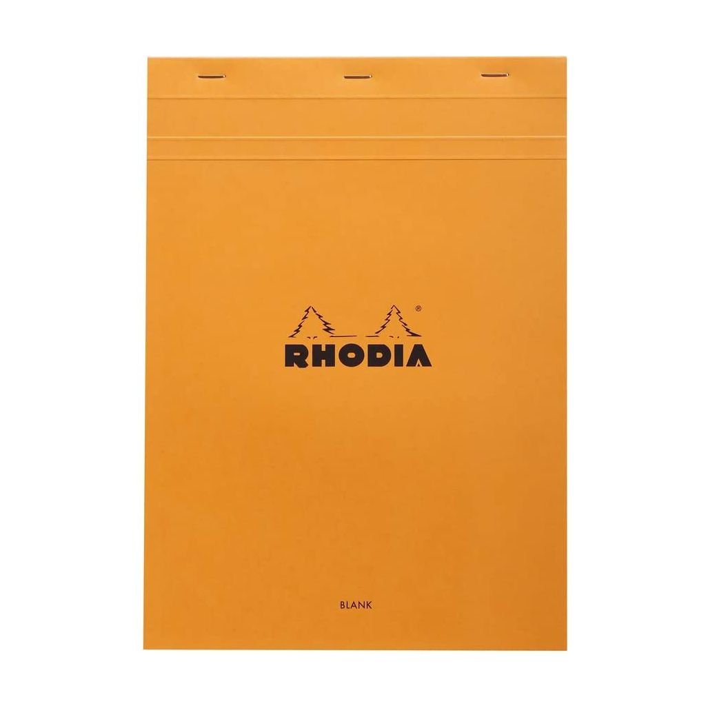 Rhodia - Basics Orange No. 18 - Stapled - Blank Notepad - A4 (210 mm x 297 mm or 8.3