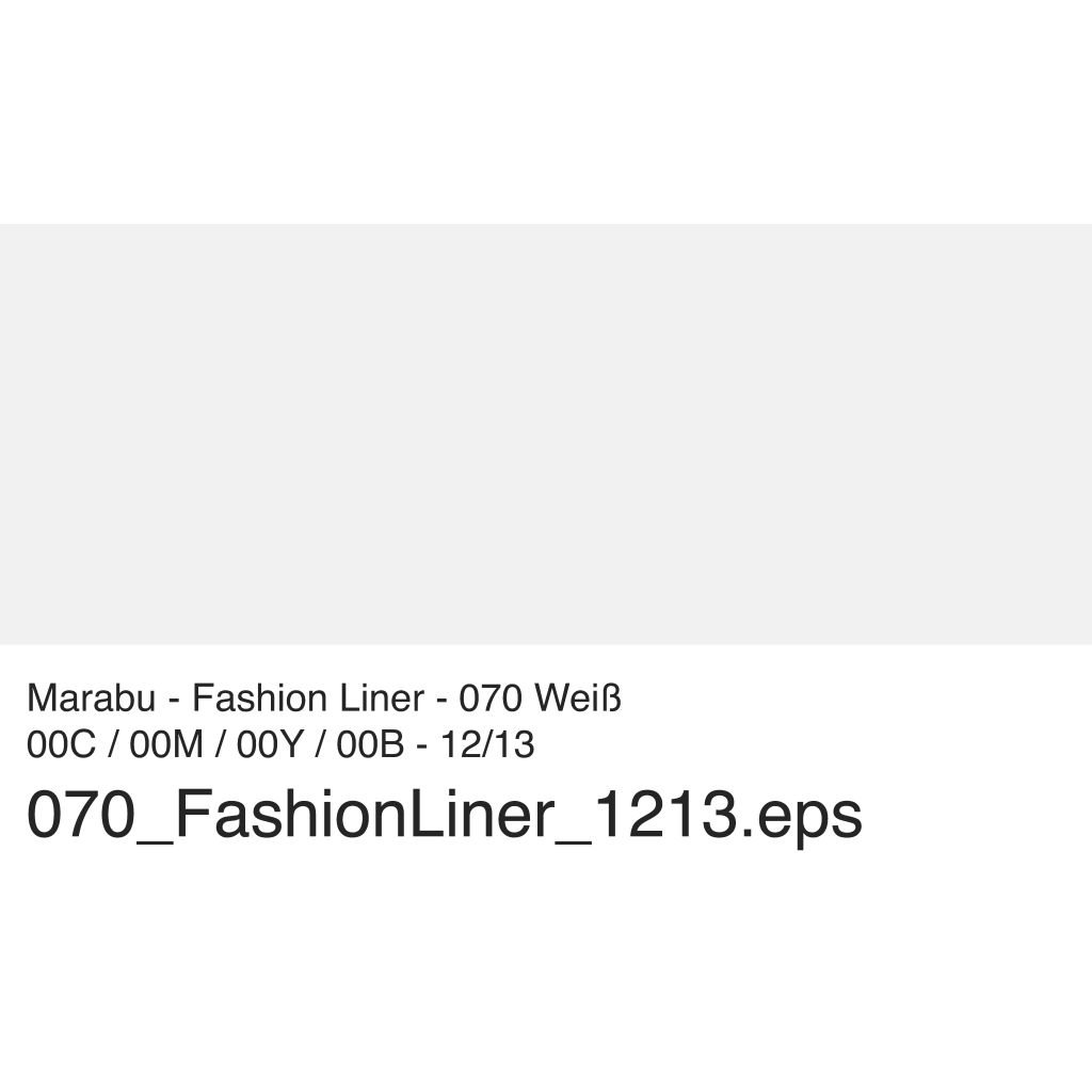 Marabu Fashion Liner - Fabric Paint - 25 ML - White (070)