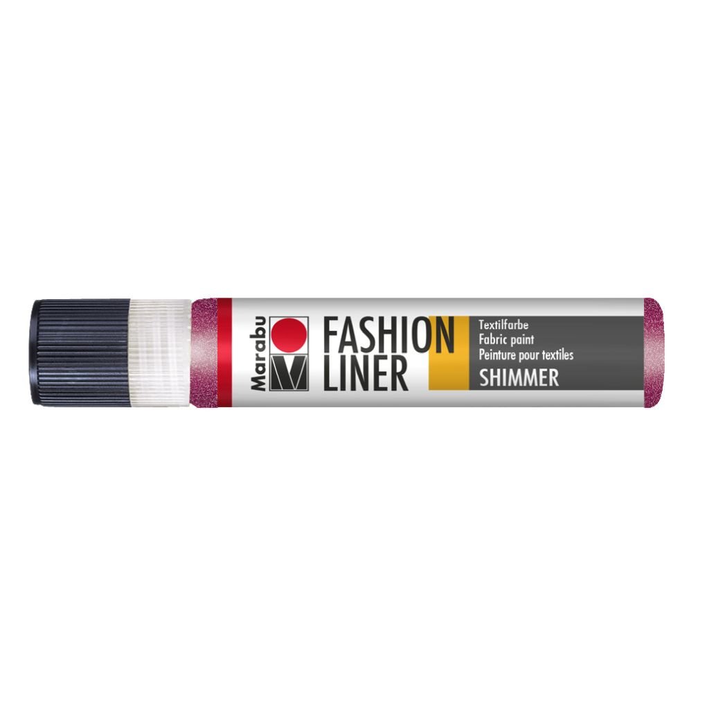 Marabu Fashion Liner - Fabric Paint - 25 ML - Shimmer Raspberry (505)
