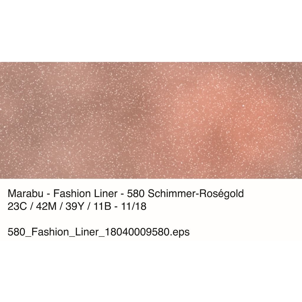Marabu Fashion Liner - Fabric Paint - 25 ML - Shimmer Rose Gold (580)