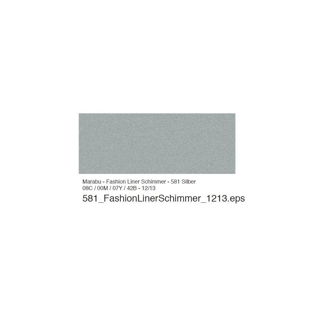 Marabu Fashion Liner - Fabric Paint - 25 ML - Shimmer Silver (581)