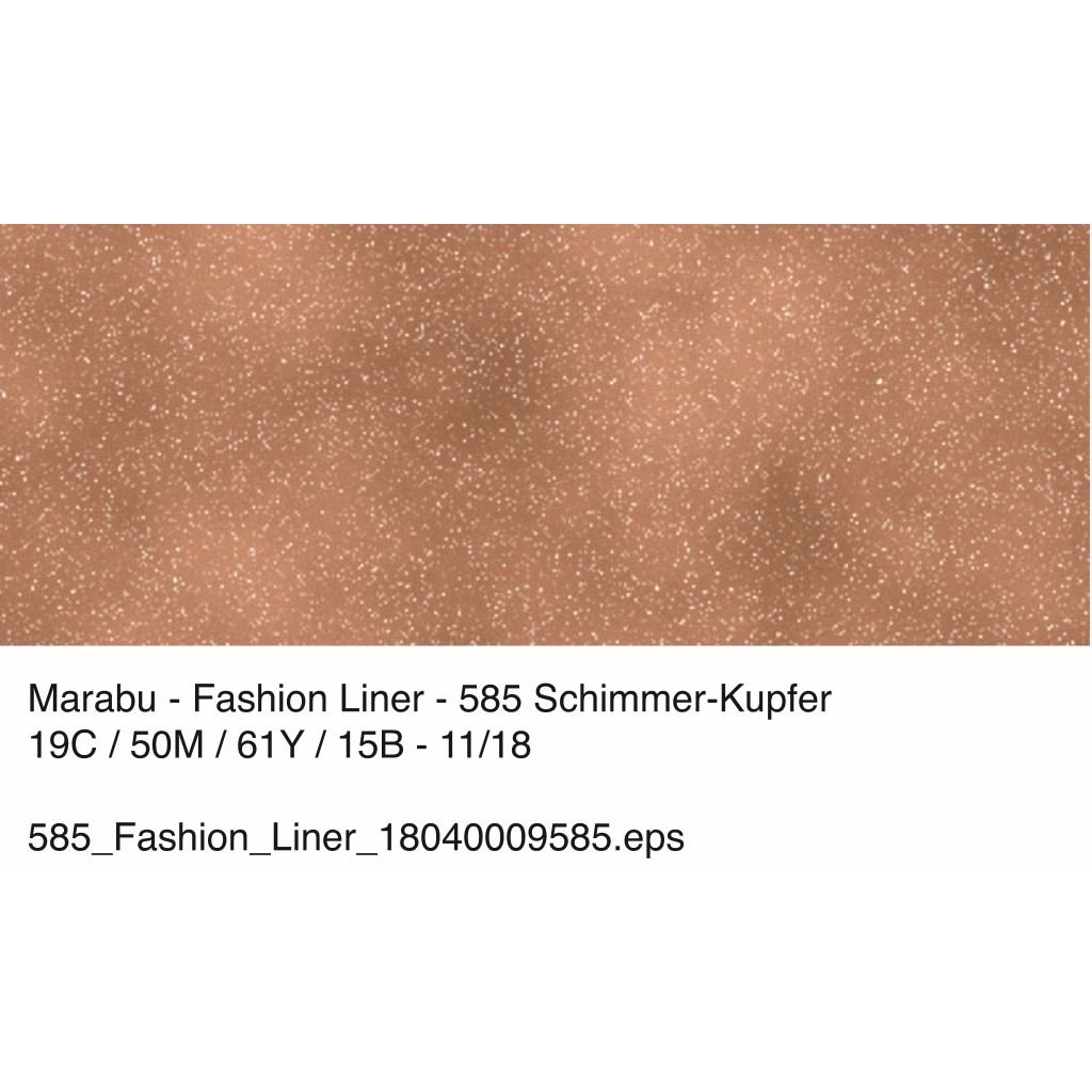 Marabu Fashion Liner - Fabric Paint - 25 ML - Shimmer Copper (585)