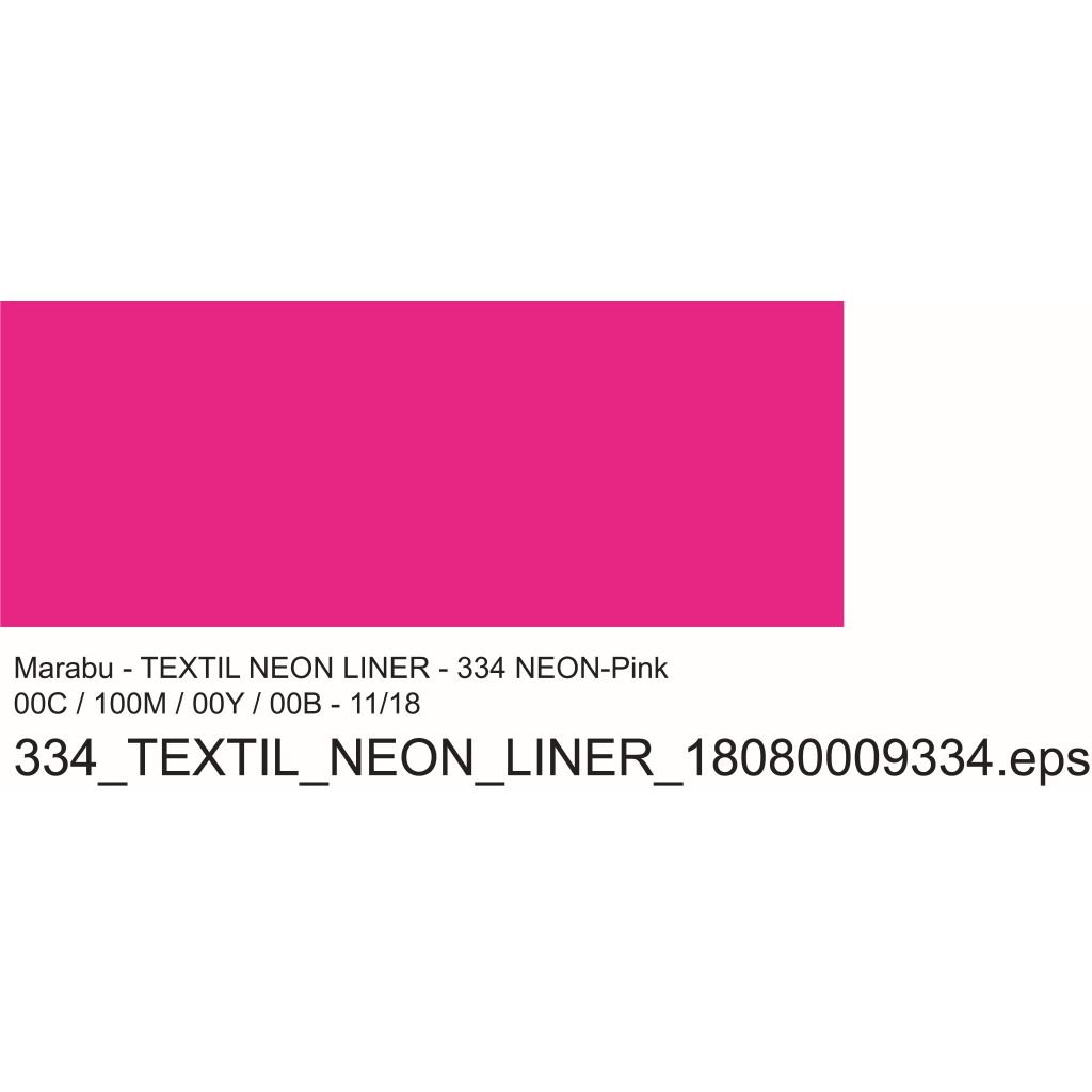 Marabu Textile Neon Liner - Fabric Paint - 25 ML - Pink (334)