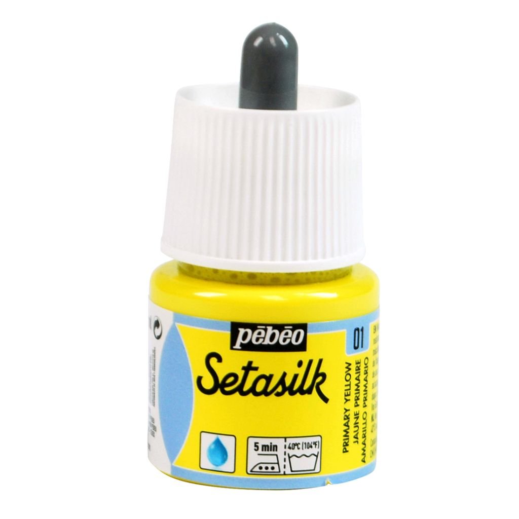 Pebeo Setasilk Paint - 45 ml Bottle - Primary Yellow (01)