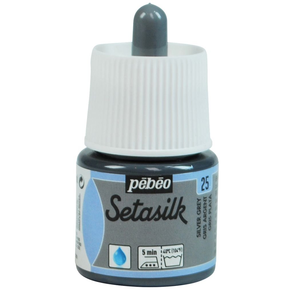 Pebeo Setasilk Paint - 45 ml Bottle - Silver Grey (25)
