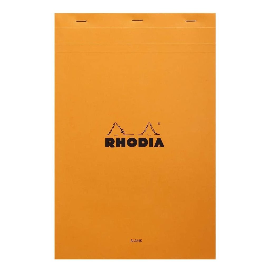 Rhodia - Basics Orange No. 19 - Stapled - Blank Notepad - A4+ (210 mm x 310 mm or 8.3