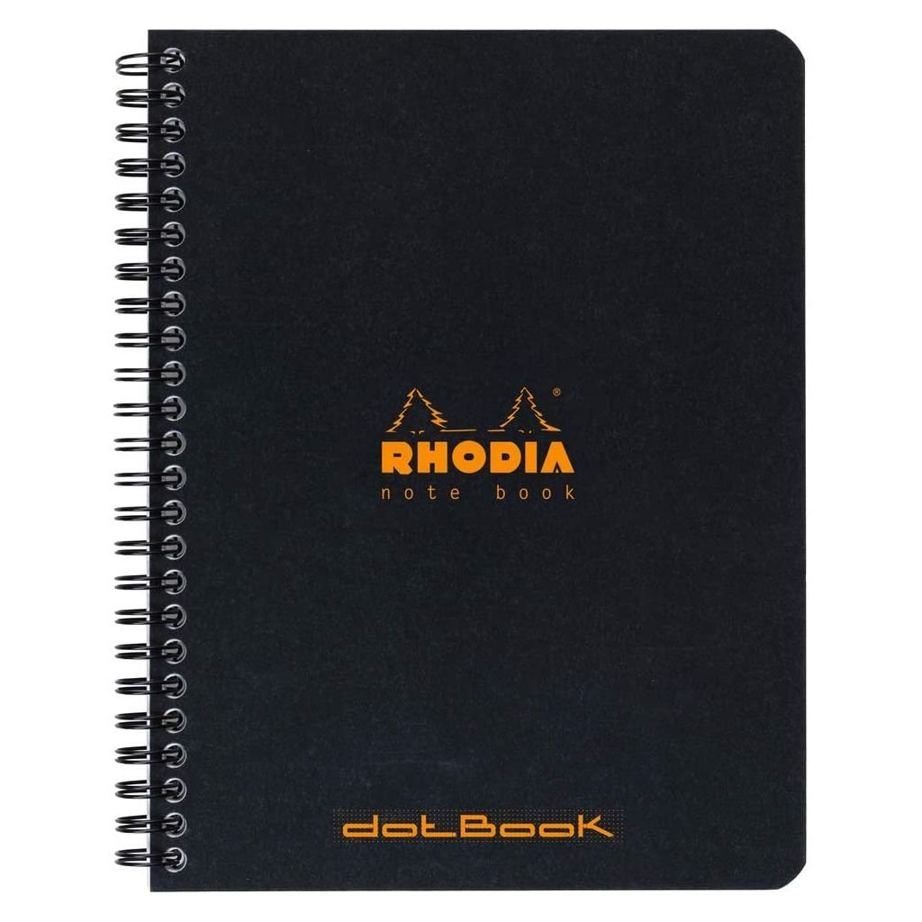 Rhodia - Classic Black - Wirebound - Dot Grid - A5+ (210 mm x 160 mm or 8.3