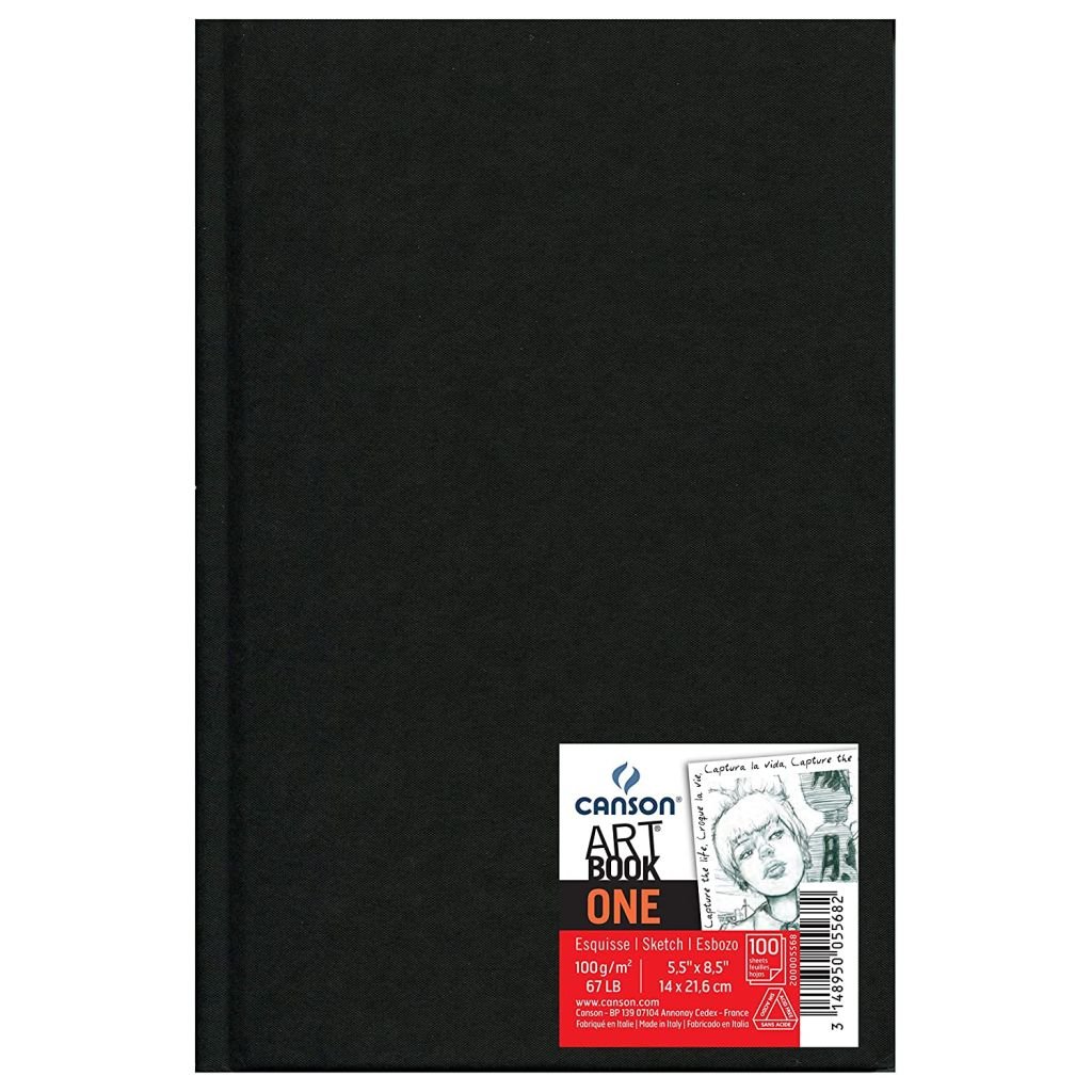 Canson One Art Book - Fine Grain 100 GSM - A5 (14 x 21.6 cm or 5.5 x 8.5