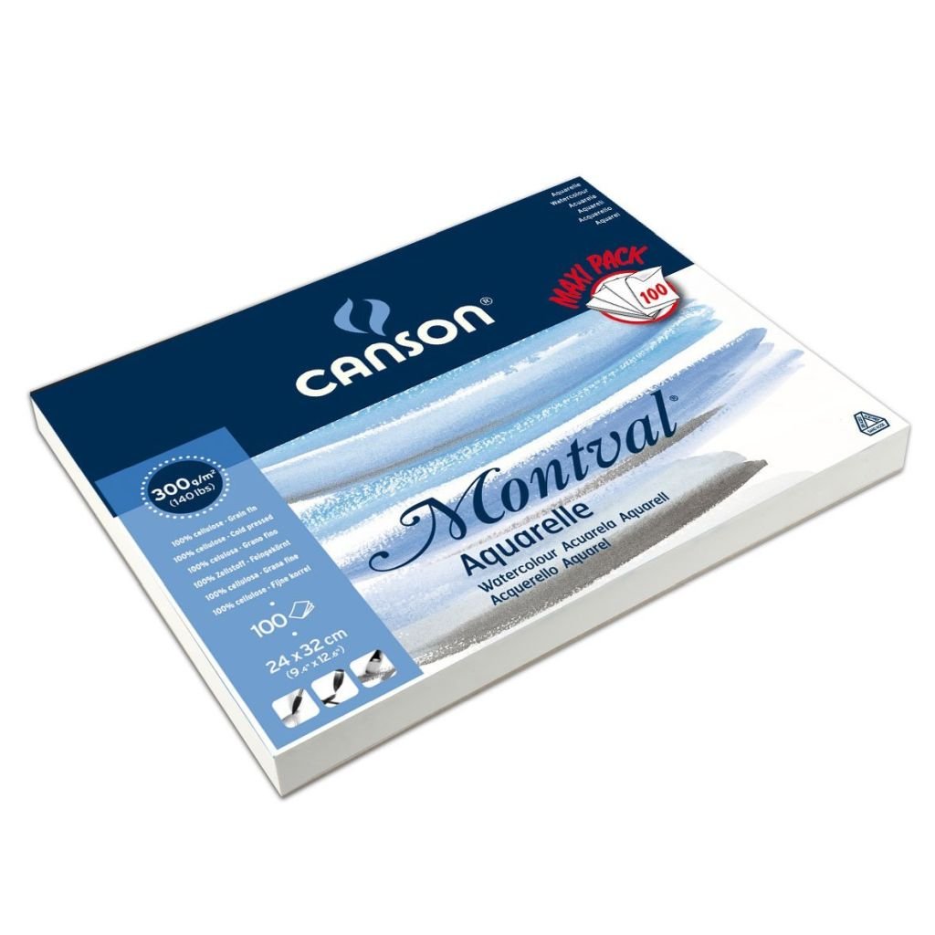 Canson Montval 300 GSM 24 x 32 cm Pad of 100 Fine Grain Sheets