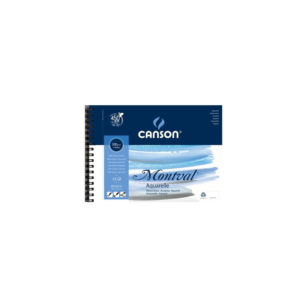 Canson Montval 300 GSM 24 x 32 cm Album of 12 Fine Grain Sheets