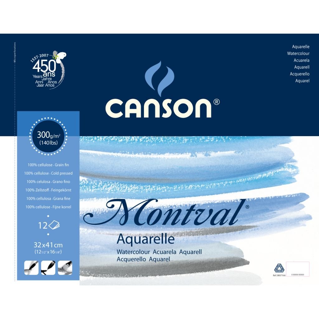 Canson Montval 300 GSM 32 x 41 cm Album of 12 Fine Grain Sheets