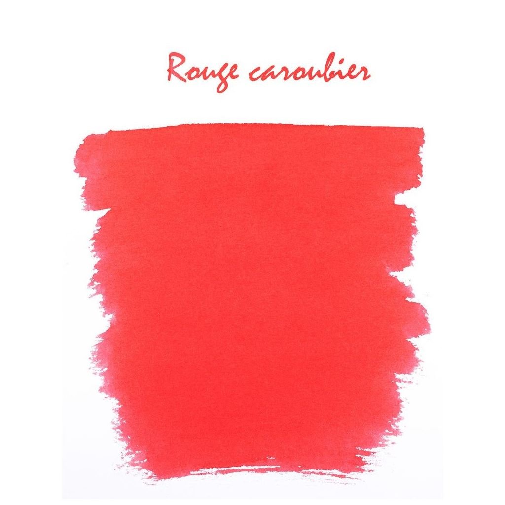 J. Herbin Fountain Pen Ink Cartridges - Rouge Caroubier (Carob Red) - Tin Box of 6