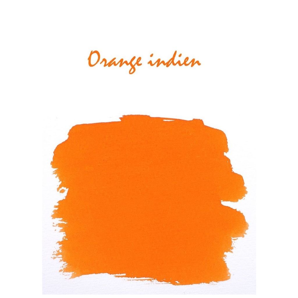 J. Herbin Fountain Pen Ink Cartridges - Orange Indien (Indian Orange) - Tin Box of 6