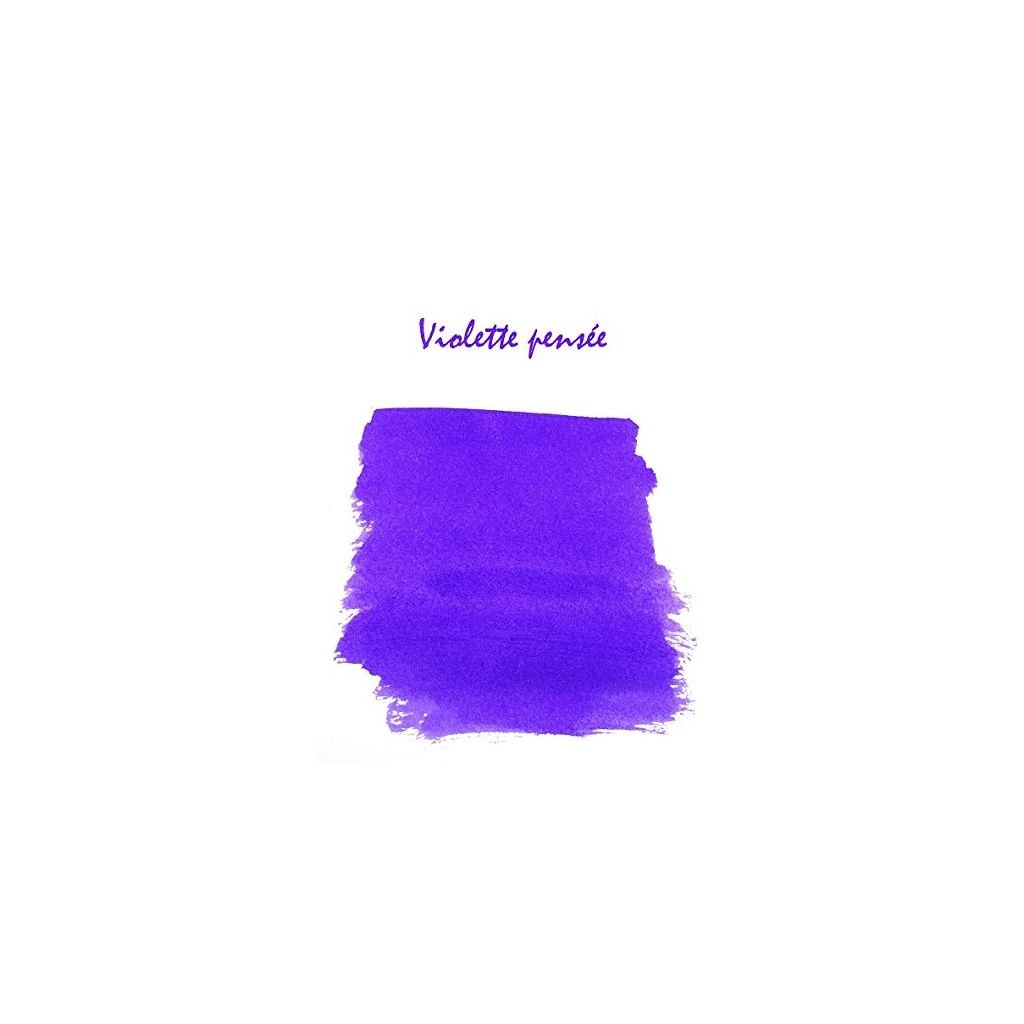 J. Herbin Fountain Pen Ink Cartridges - Violette Pensee (Pensive Violet) - Tin Box of 6