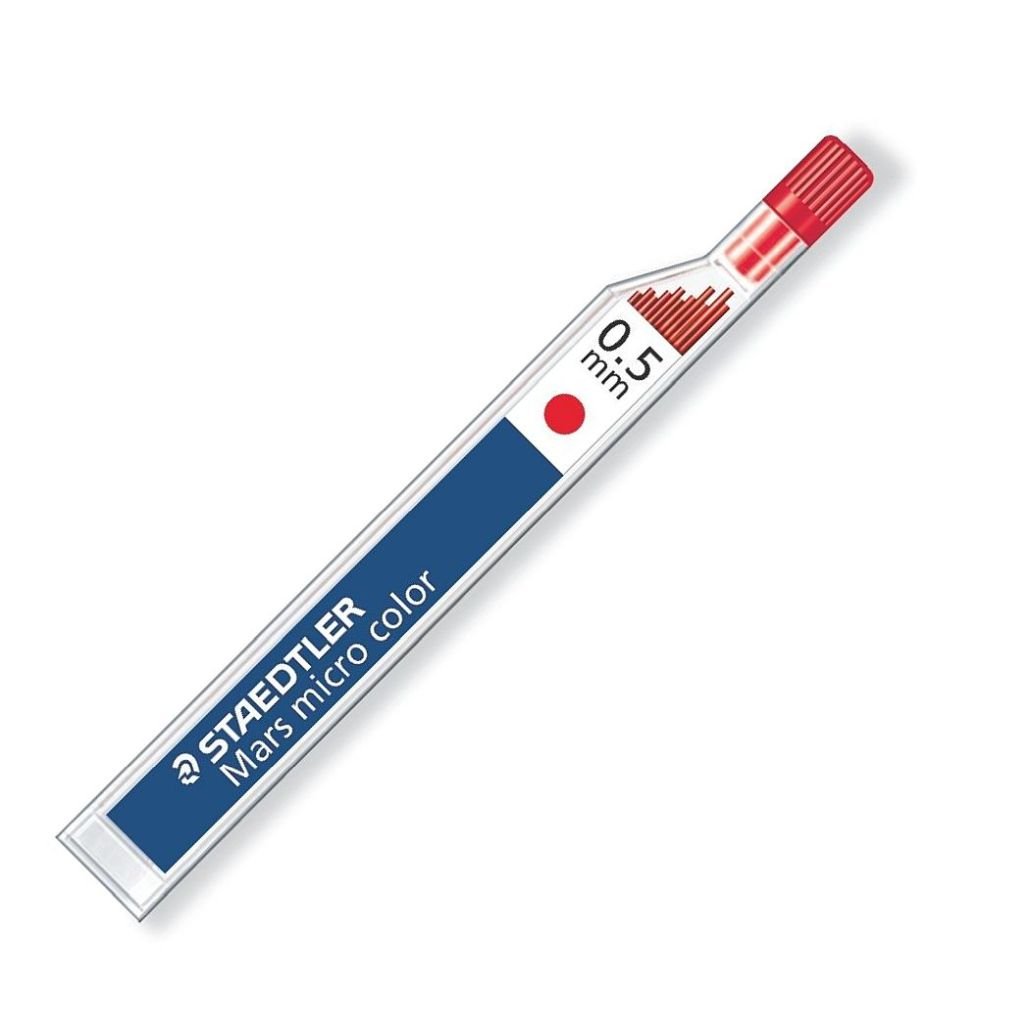 Staedtler Mars Micro Colour 254 - 0.5 MM Red - Mechanical Pencil Leads - Pack of 12