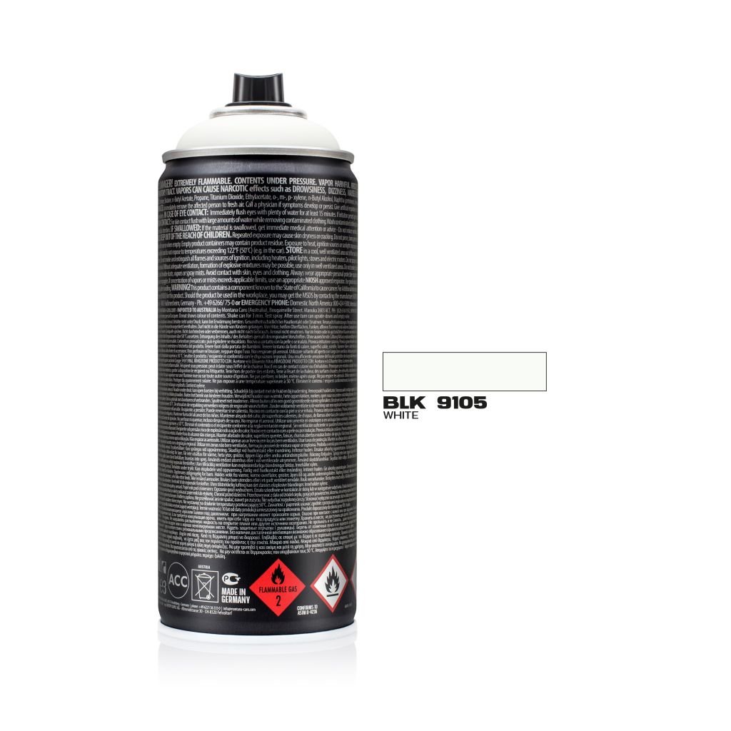 Montana Black Spray Paint - 400 ML Can - White (BLK9105)