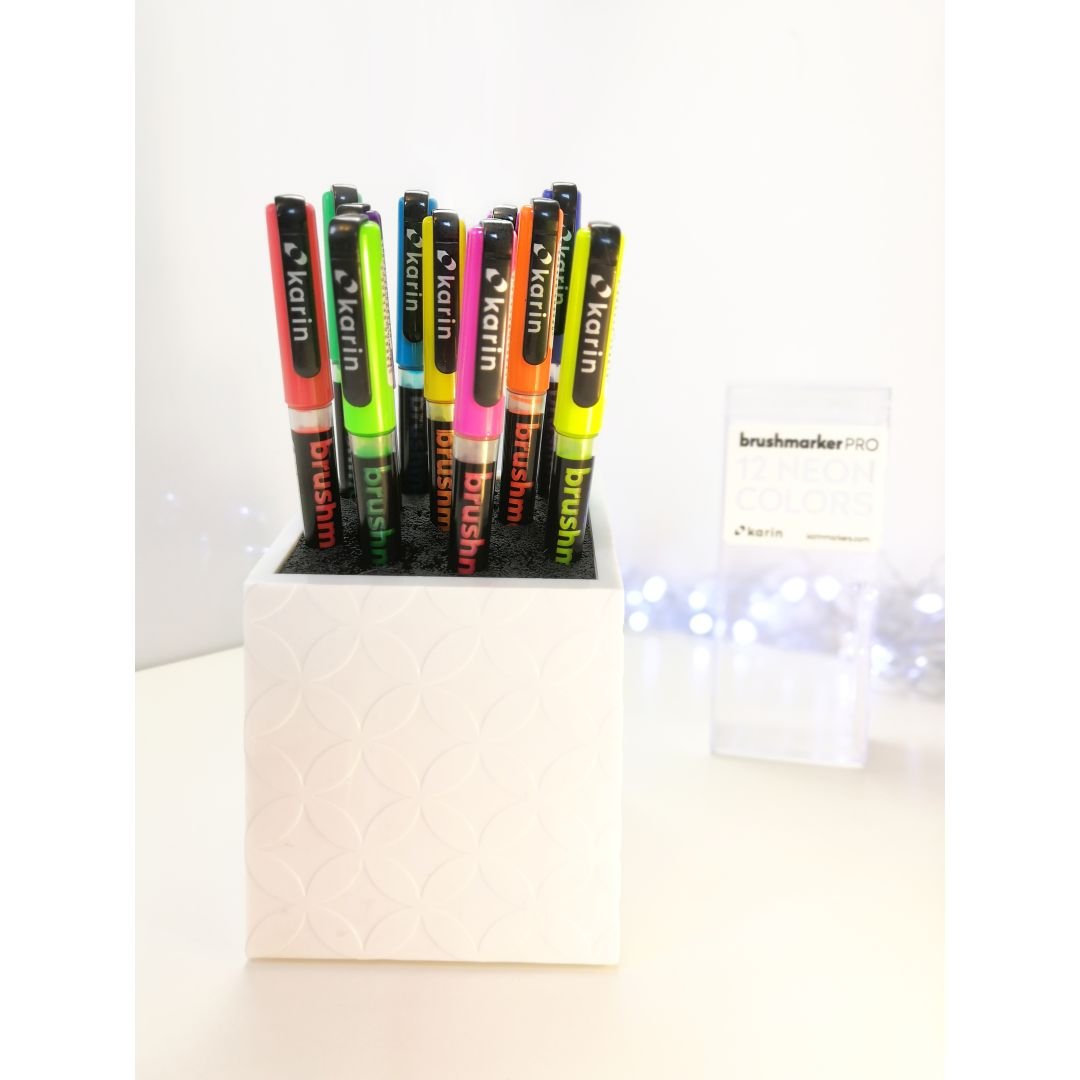 Karin Brushmarker PRO - Water-Based - Brush Tip - Neon Colours Set of 12