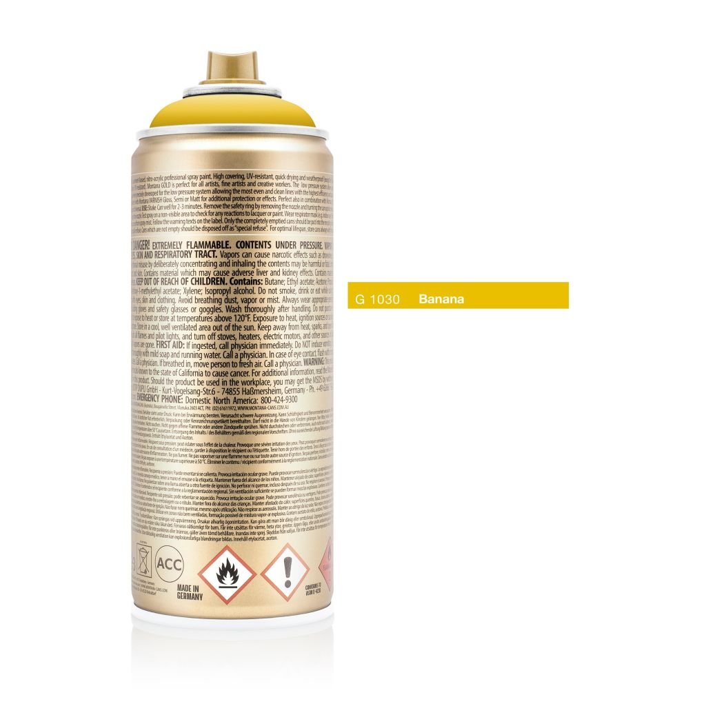 Montana Gold Acrylic Professional Spray Paint - 400 ML Can - Banana (G 1030)