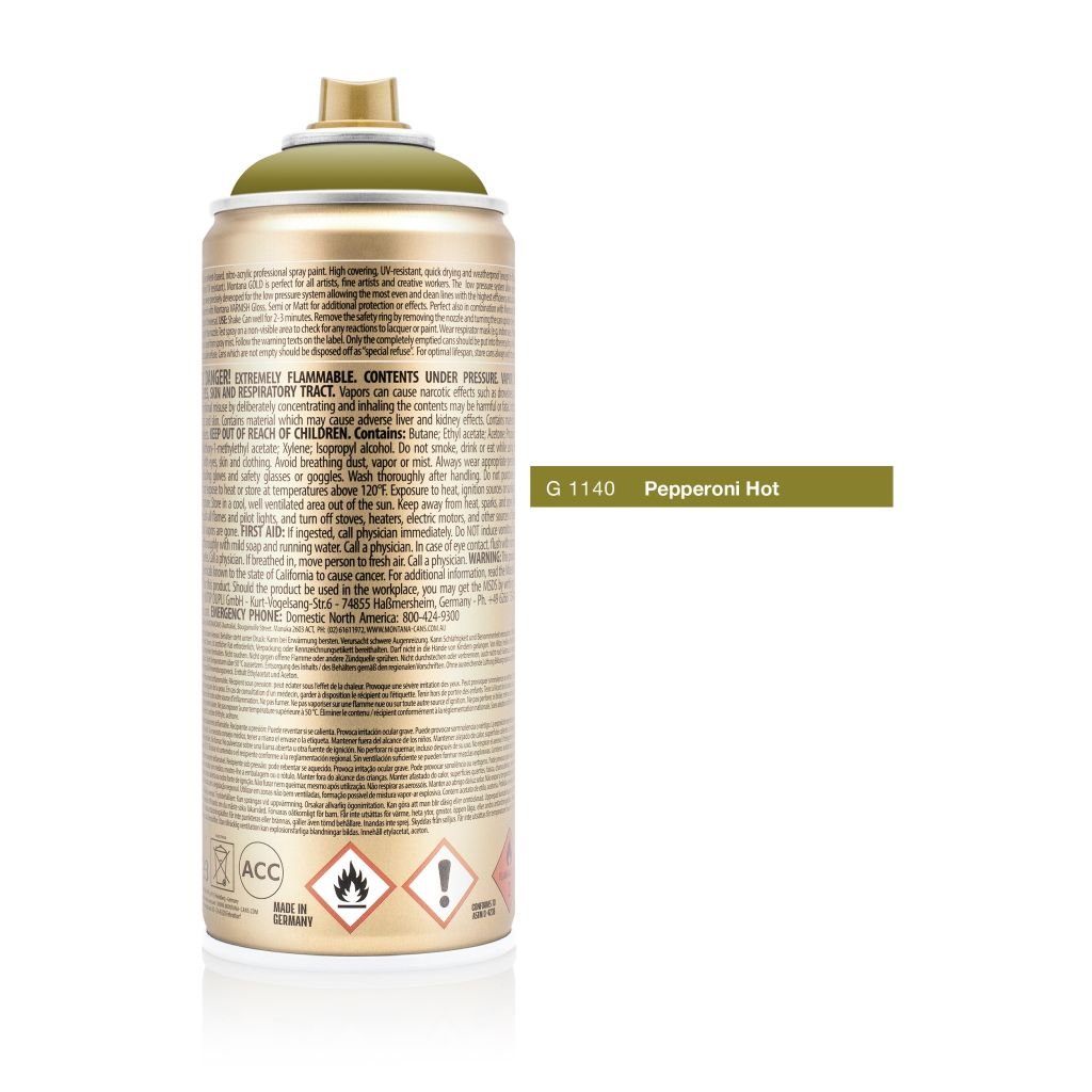 Montana Gold Acrylic Professional Spray Paint - 400 ML Can - Pepperoni Mild (G 1140)