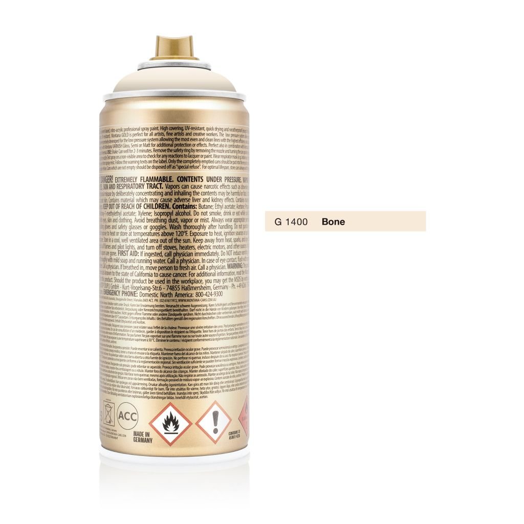 Montana Gold Acrylic Professional Spray Paint - 400 ML Can - Bone (G 1400)