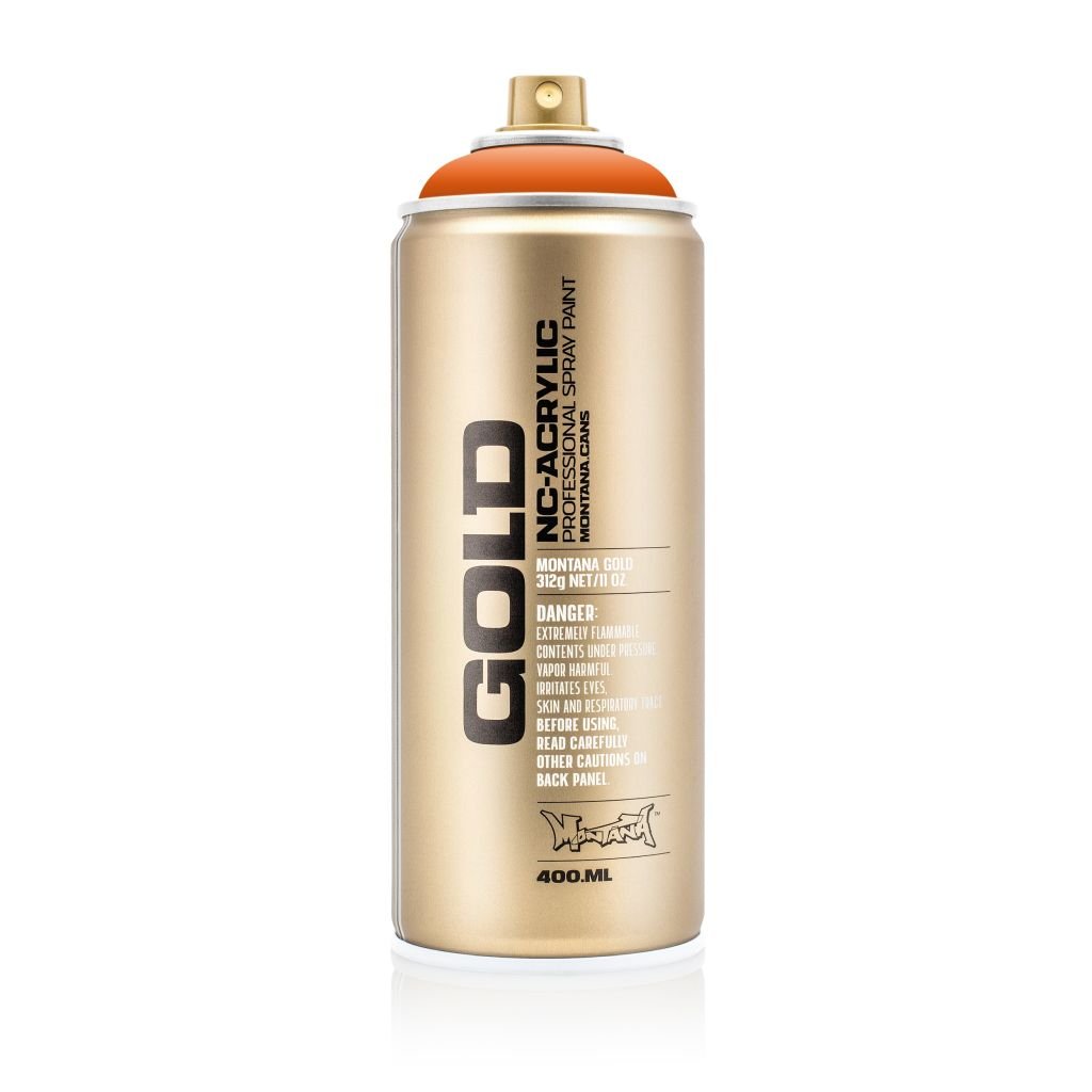 Montana Gold Acrylic Professional Spray Paint - 400 ML Can - Pure Orange (G 2080)