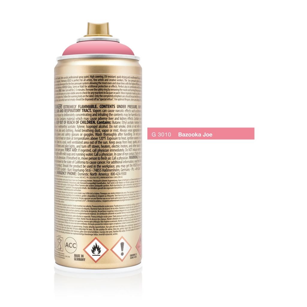 Montana Gold Acrylic Professional Spray Paint - 400 ML Can - Bazooka Joe (G 3010)
