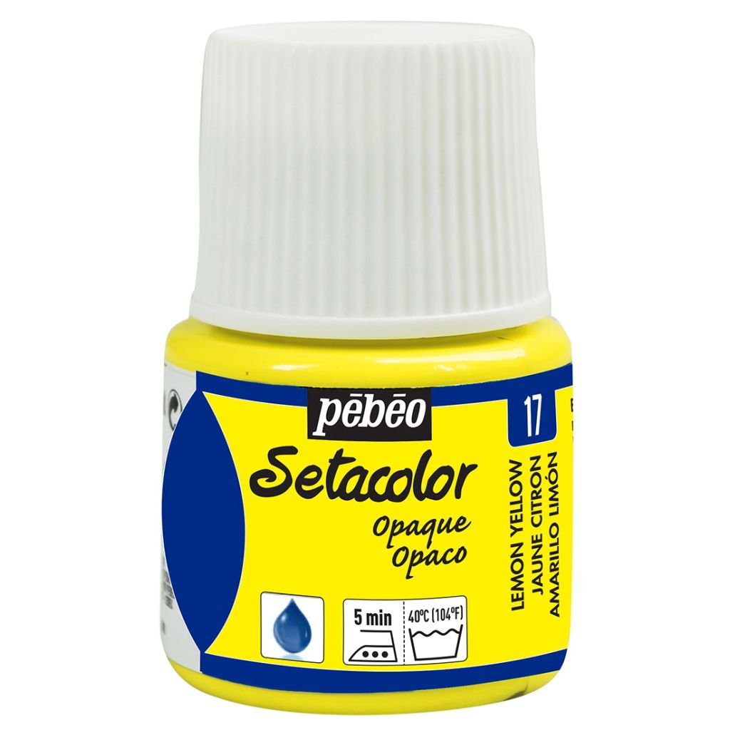 Pebeo Setacolor Opaque Paint - 45 ml bottle - Lemon Yellow (17)