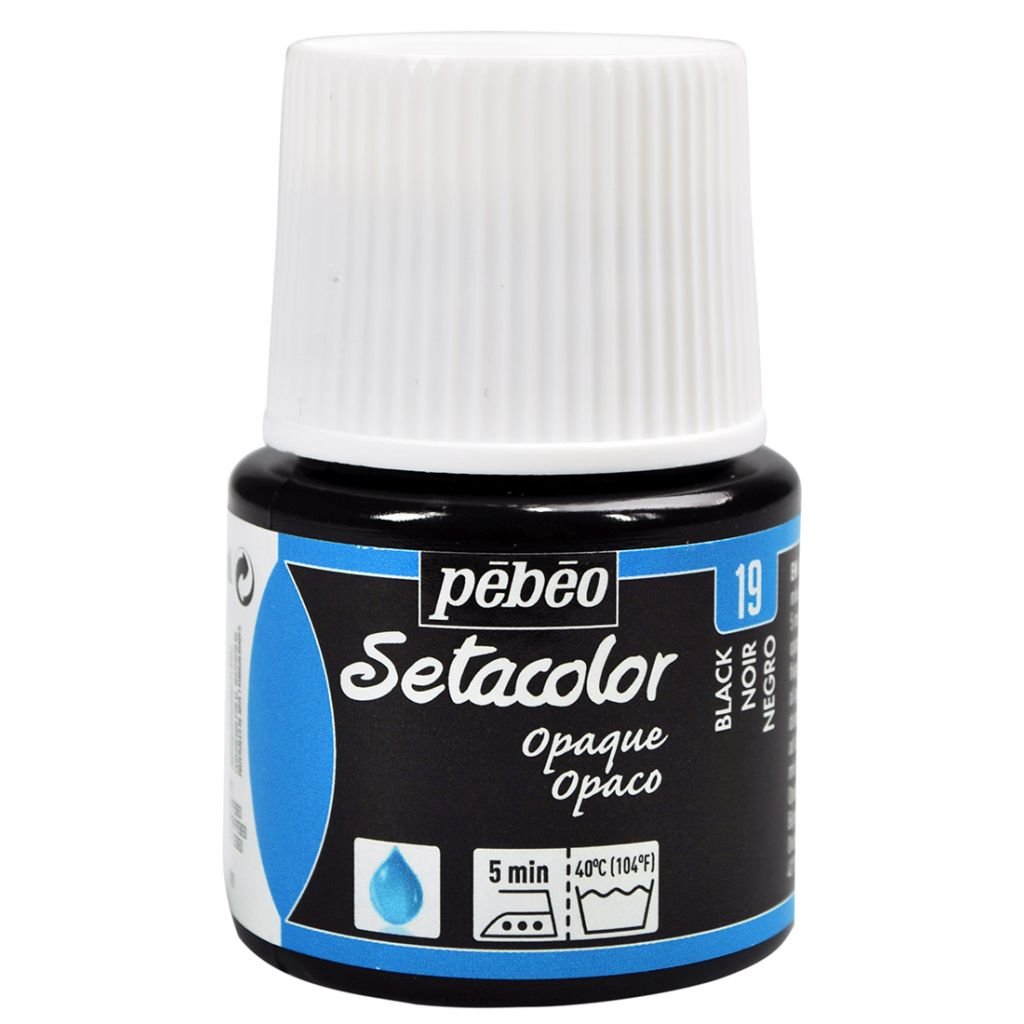 Pebeo Setacolor Opaque Paint - 45 ml bottle - Black (19)